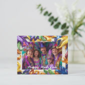 Custom Foto 💚 💛 Karneval Elegante Postkarte (Stehend Vorderseite)
