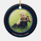 Custom Foto Keepake Fireman Weihnachts-Feuerwagen Keramik Ornament (Hinten)