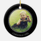 Custom Foto Keepake Fireman Weihnachtsbaum Truck Keramik Ornament (Hinten)