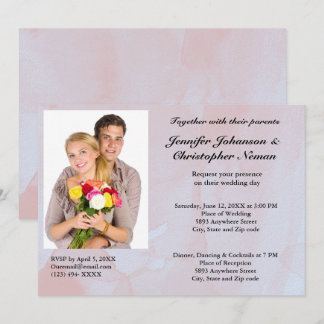 Custom Foto Lavender Mist Marble Wedding Einladung