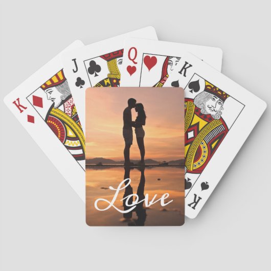 Custom Foto Liebe Girlfriend Boyfriend Script Spielkarten (Rückseite)