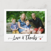 Custom Foto Liebe und Dankeschön-Script Postkarte (Vorderseite)