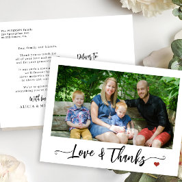 Custom Foto Liebe und Dankeschön-Script Postkarte