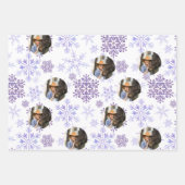 Custom Foto Lila Red Green Snowflakes Set 3 Geschenkpapier Set (Vorderseite)