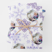 Custom Foto Lila Snowflakes Set 3 Geschenkpapier Set (Beispiel)