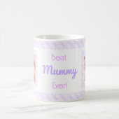 Custom Foto Lilac Pattern Mutter Day Mum Mummy Kaffeetasse (Mittel)