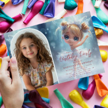 Custom Foto Little Ballerina und Blue Birthday