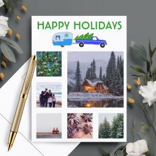 CUSTOM FOTO LKW Campingplatz Weihnachtsfeiertag Postkarte