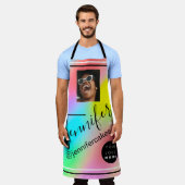 Custom Foto Logo Coffee Shop Cake Holograph Schürze (Getragen)