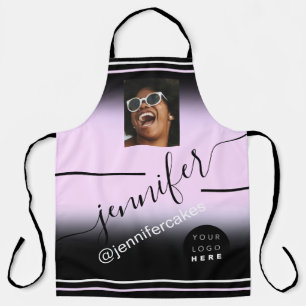 Custom Foto Logo Coffee Shop Restaurant Pub Pink Schürze