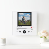 Custom Foto Love Einzigartige Geschenkmusik Unser Quadratische Wanduhr (Zuhause)