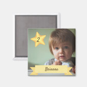 Custom Foto Magnet with Child's Name and Age (Vorderseite/Rückseite)
