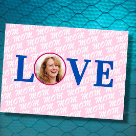 Custom Foto Mama Moderne, elegante Rosa Foto Karte