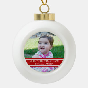 Custom Foto Mama Weihnachtsschmuck Keramik Kugel-Ornament