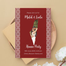 Custom Foto Map Palästina Red Henna Zeichen