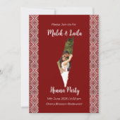 Custom Foto Map Palästina Red Henna Zeichen Einladung (Vorderseite)