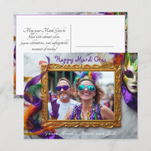 Custom Foto Mardi Gras Chaos Frame Postkarte
