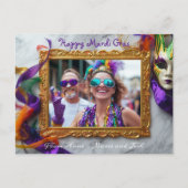 Custom Foto Mardi Gras Chaos Frame Postkarte (Vorderseite)