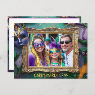 Custom Foto Mardi Gras Chaos Frame Postkarte