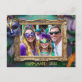 Custom Foto Mardi Gras Chaos Frame Postkarte (Vorderseite)