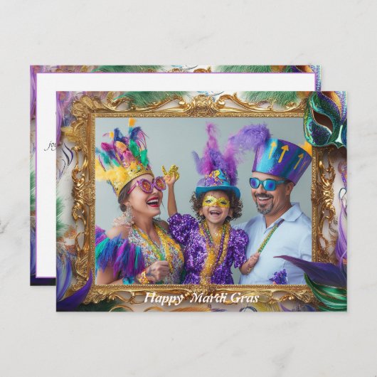 Custom Foto Mardi Gras Magic Postcard Postkarte (Vorne/Hinten)
