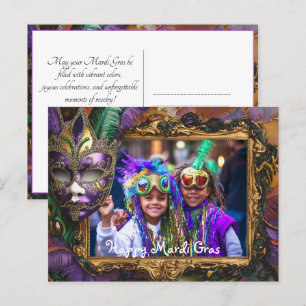 Custom Foto Mardi Party Delight Postkarte
