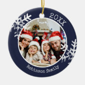Custom Foto Marine Snowflake Circle Ornament (Vorne)