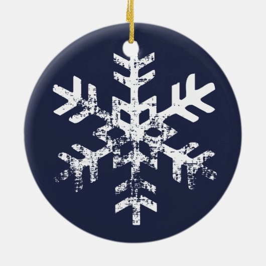 Custom Foto Marine Snowflake Circle Ornament (Hinten)