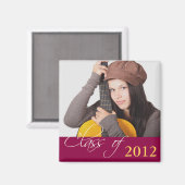 Custom Foto Maroon Rote Klasse der Schule Abschlus Magnet (Vorderseite/Rückseite)