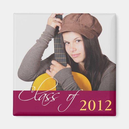 Custom Foto Maroon Rote Klasse der Schule Abschlus Magnet (Vorne)