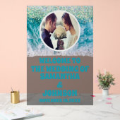 Custom Foto Mattiert Beach Wedding Willkommen Acrylschild (Hochzeit)