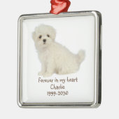 Custom Foto Memorial Keepake Pet Dog Metal Orn Ornament Aus Metall (Links)