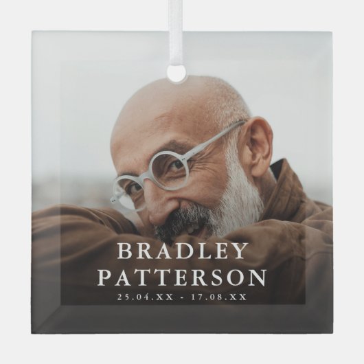Custom Foto Memorial Tribute Weihnachten Ornament Aus Glas (Vorderseite)