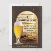Custom Foto Men's Beer Birthday Party Einladung (Vorderseite)