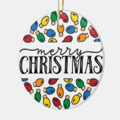 CUSTOM FOTO Merry & Bright Keramik Ornament (Links)