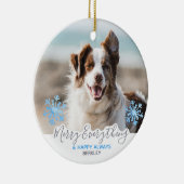 Custom Foto - Merry Everything Happy Always - Dog Keramik Ornament (Rechts)