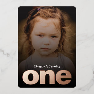 Custom Foto Minimalistisch 1. Geburtstagsfoil Invi Folieneinladung