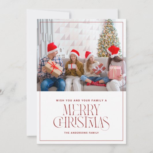 Custom Foto Minimalistisch Mercury Weihnachtskarte Einladung (Vorderseite)