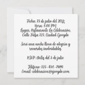 Custom Foto Mis Quince Flores Quinceañera Rosa Einladung (Rückseite)