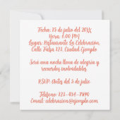 Custom Foto Mis Quince Flores Quinceañera Rosa Einladung (Rückseite)