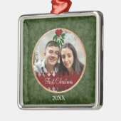 Custom Foto Mistletoe Erster Weihnachtsschmuck (Links)