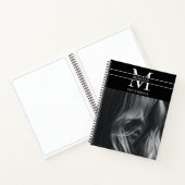 Custom Foto Mit Monogramm Artist Sketchbook Notizblock (Innenseite)