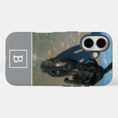 Custom Foto Mit Monogramm Initial Modern Gray Nied Case-Mate iPhone Hülle (Rückseite (Horizontal))