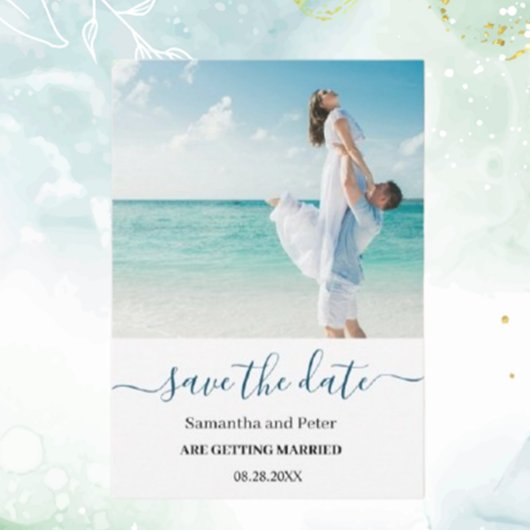 Custom Foto Moden Beach Save the Date