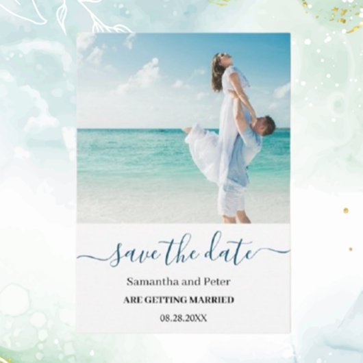 Custom Foto Moden Beach Save the Date Ankündigung