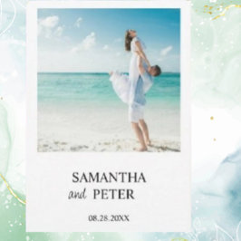 Custom Foto Modern Beach Hochzeit Einladung