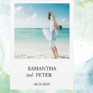 Custom Foto Modern Beach Hochzeit Einladung