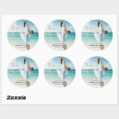 Custom Foto Modern Beach Hochzeit Runder Aufkleber (Blatt)