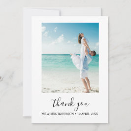 Custom Foto Modern Beach Wedding danke Einladung