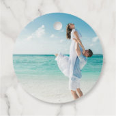 Custom Foto Modern Beach Wedding danke Ihnen Thema Geschenkanhänger (Rückseite)